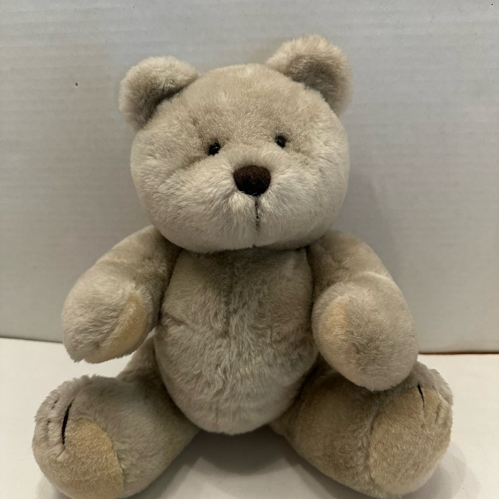 Vintage Soft Beige Jointed Teddy Bear Plush Toy 1985